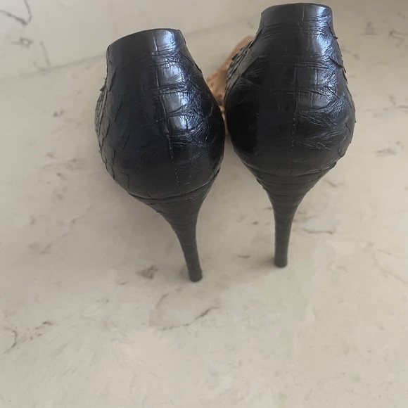 Alexandre Birman Raffia & Snakeskin Heels 39/8 - Picture 4 of 5